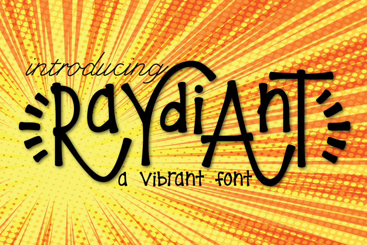 Raydiant a Vibrant Font, a Font by Kitaleigh (Photo 1 of 4)