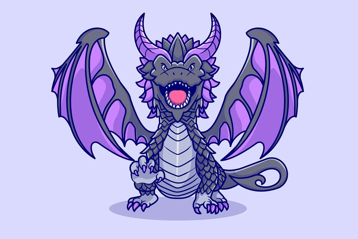 Angry Dragon Standing Cartoon, an Animal Illustration by Catalyst Labs (Photo 3 of 3)