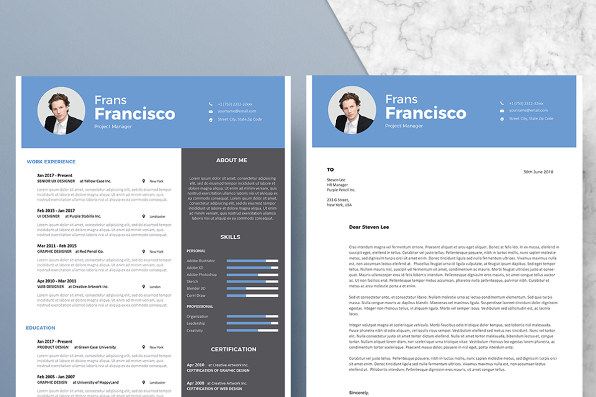 Modern Resume & CV Template, a Resume Template by Hito Graphic (Photo 3 of 8)