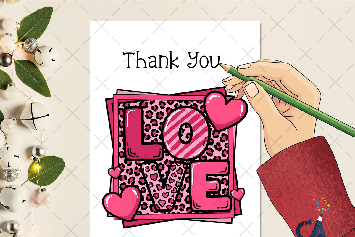 Valentine's Day Love leopard frame, an Illustration by Creative Art (Photo 2 of 6)