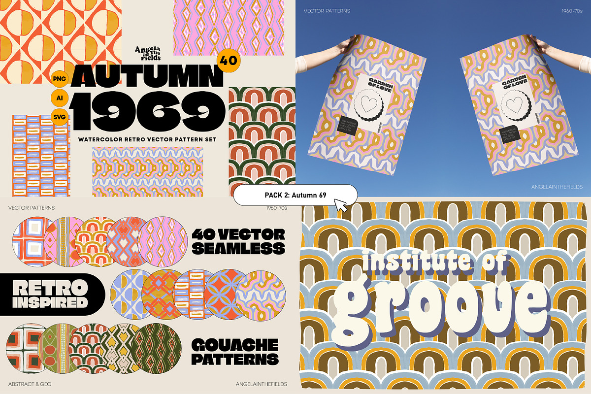 Retro Pattern Library 80% OFF, a Pattern Graphic by angelainthefields (Photo 4 of 25)