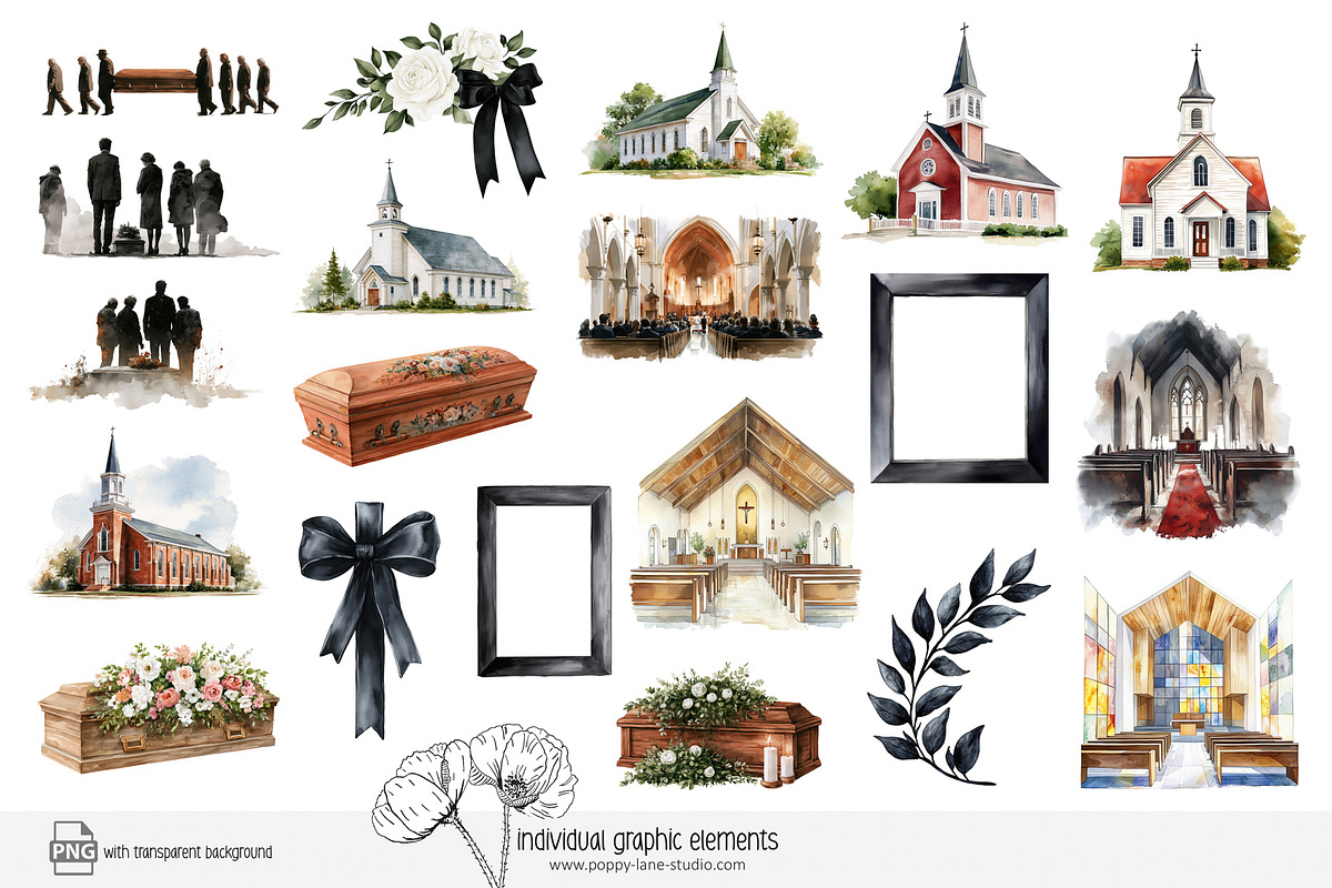 105 Christian funeral clip art, a Person Illustration by Poppy Lane Studio (Photo 2 of 10)