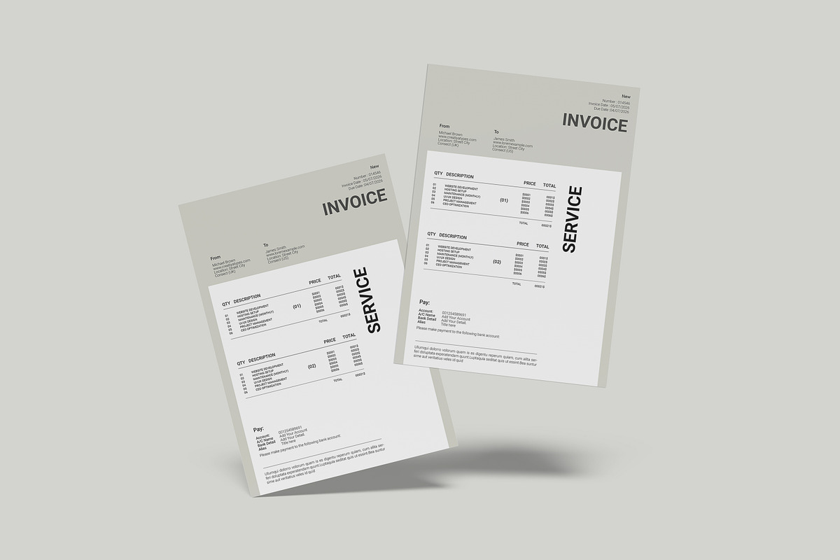 Invoice Template, a Stationery Template by Creatiya Type (Photo 2 of 4)