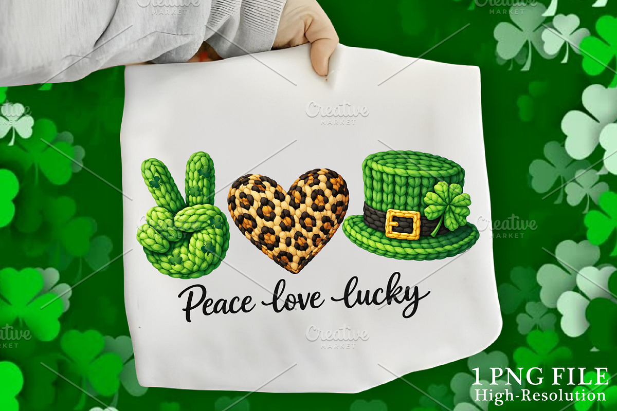 St. Patrick's Day Peace Love Lucky, an Illustration by Canvas Craft (Photo 1 of 4)