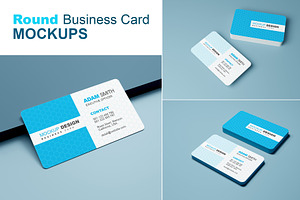 Round Business Card Mockups