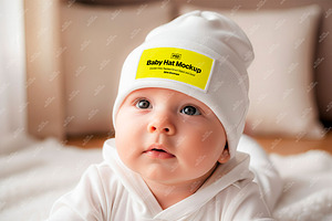 Baby Beanie Hat Mockup