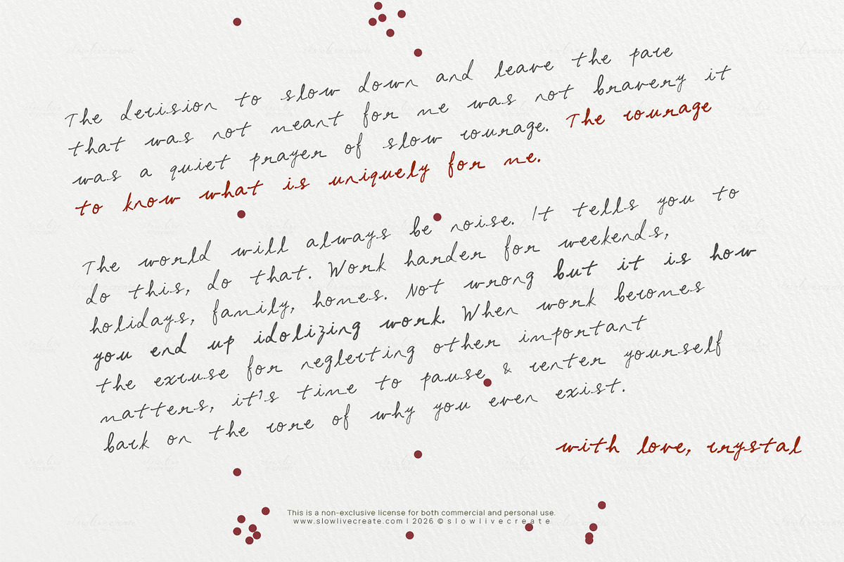 My Handwriting Scripted for Journals, a Handwritten Font by slowlivecreate (Photo 5 of 7)