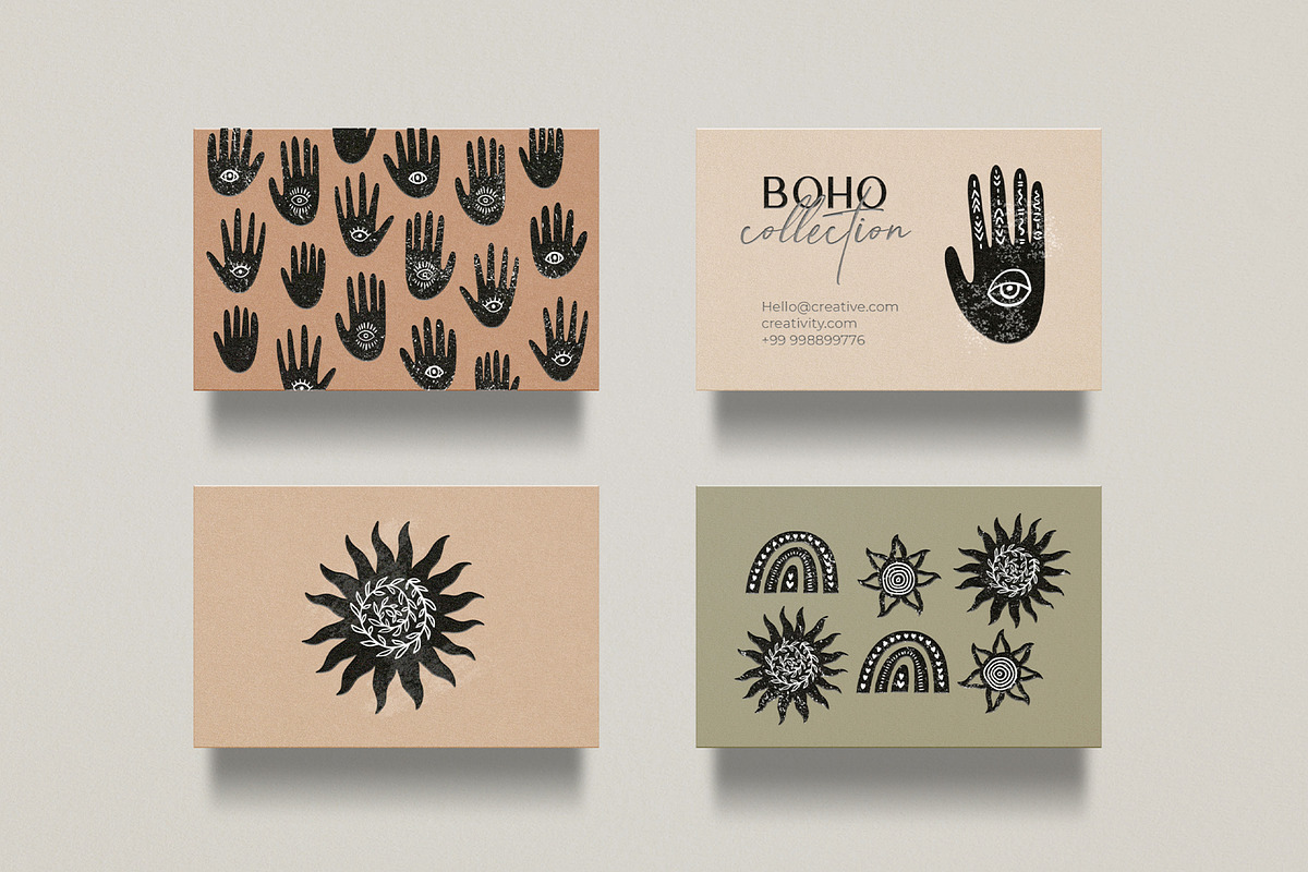 Boho linocut vector collection, an Object Graphic by Yamurchik (Photo 4 of 14)