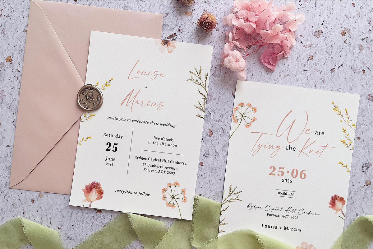 Minimalist Wildflower Wedding Suite preview 2