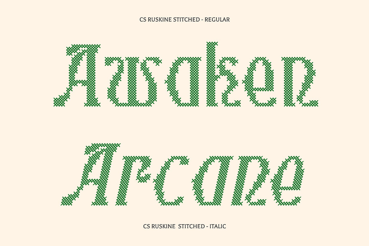 CS Ruskine Stitched, a Serif Font by Craft Supply Co. (Photo 3 of 8)