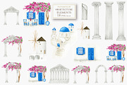 Santorini Greece Watercolor Clipart, an Object Graphic by svetlanaARTdreams (Thumbnail 3 of 12)
