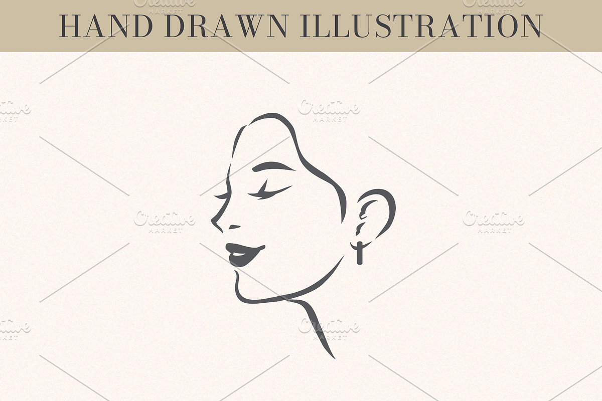 Minimal Female Face Logo Vector, a Branding & Logo Template by Elena Naumchenkova (Photo 3 of 3)