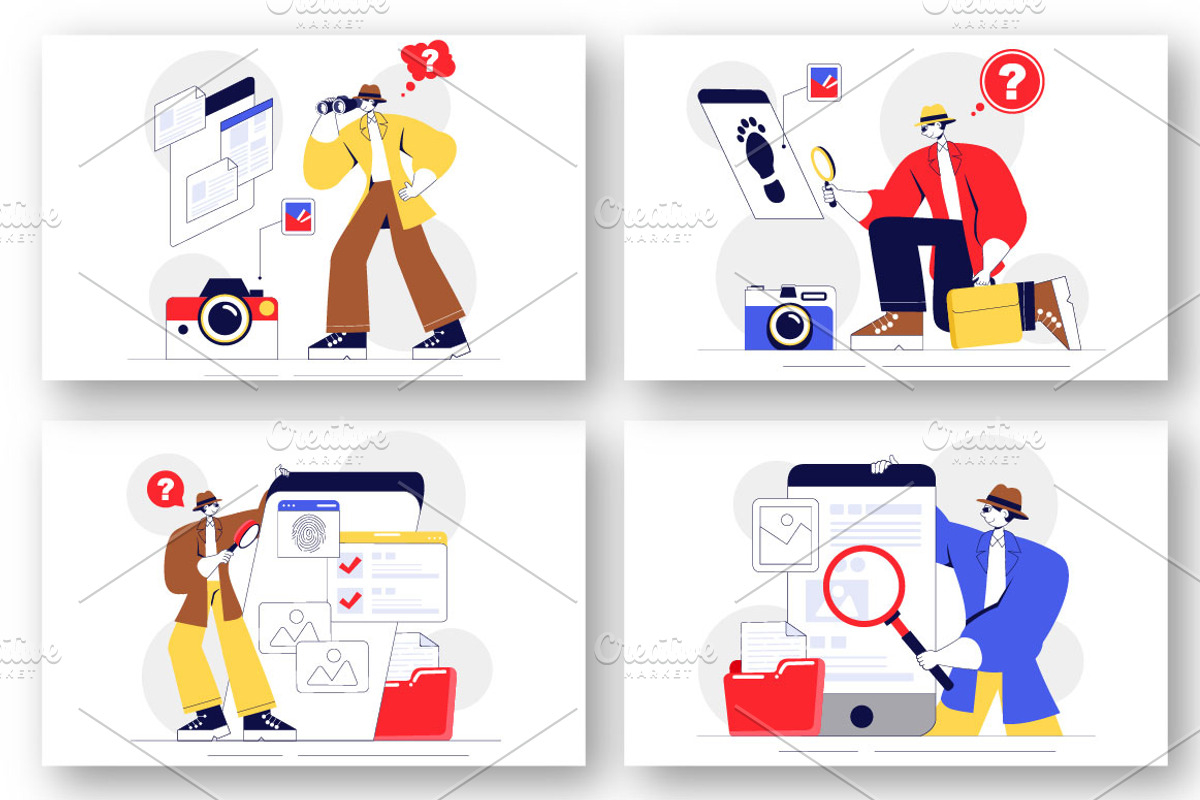 9 Private Investigator Illustration, a Person Illustration by denayunebgt (Photo 2 of 3)