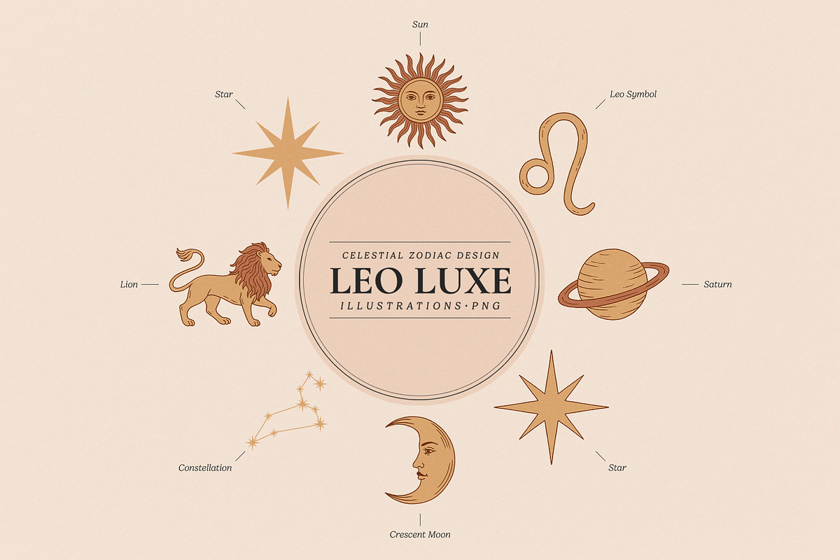 Leo Luxe - Pattern and Illustrations, a Pattern Graphic by Dina Mae (Photo 5 of 11)