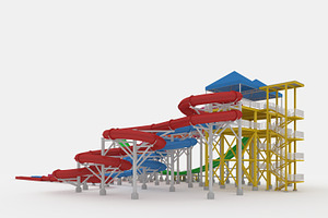 3D Model Waterpark Slide 12