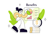 6 Benefits Vector Illustration, a Finance Illustration by denayunebgt (Thumbnail 3 of 3)