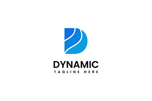 D Initial modern logo