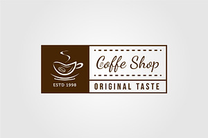 Coffee Shop Icon, Badge Vintage Logo