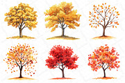 Watercolor Fall Autumn Tree Clipart, an Illustration by DreamPrint404 (Thumbnail 3 of 6)
