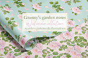 Pink Rose Pattern & Illustration, a Pattern Graphic by NataliArkushArt (Thumbnail 1 of 15)