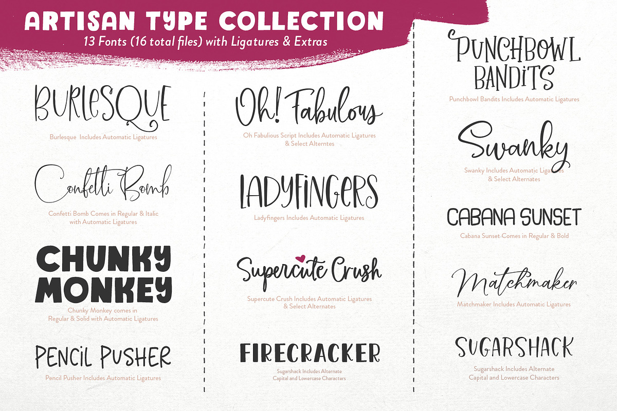 The Modern Artisan Font Collection preview 2