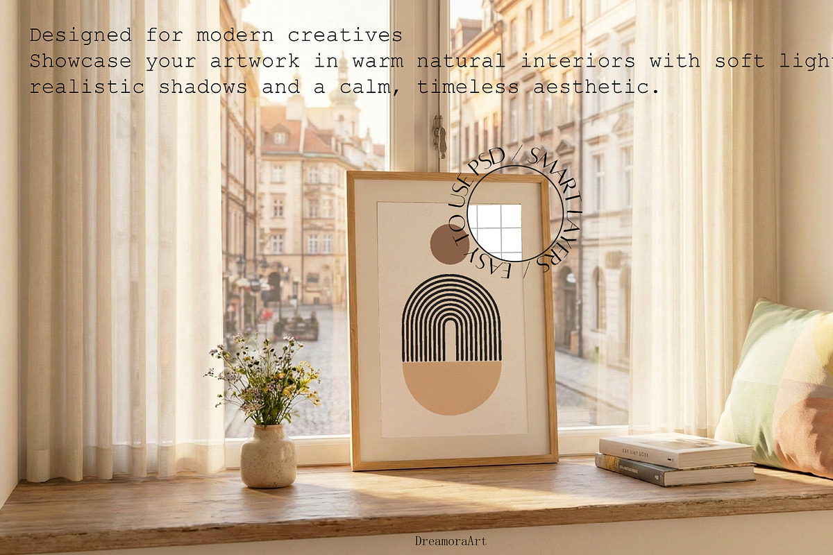Modern Boho Frame Mockup Pack 30 PSD, a Mockup by DreamoraArt (Photo 7 of 7)