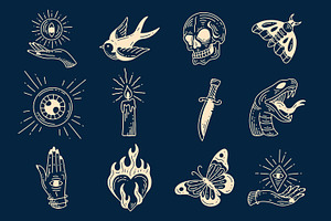 120 Set Bundle Mystical Tattoo