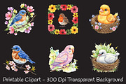 Summer Baby Birds Clipart, an Illustration by RobertsArt (Thumbnail 4 of 7)