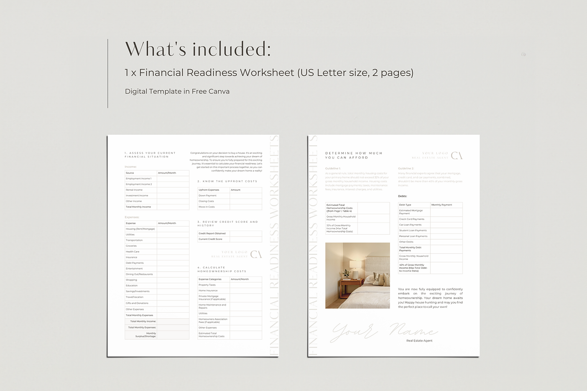 Real Estate Financial Readiness Form, a Marketing Template by EstateElements (Photo 2 of 7)