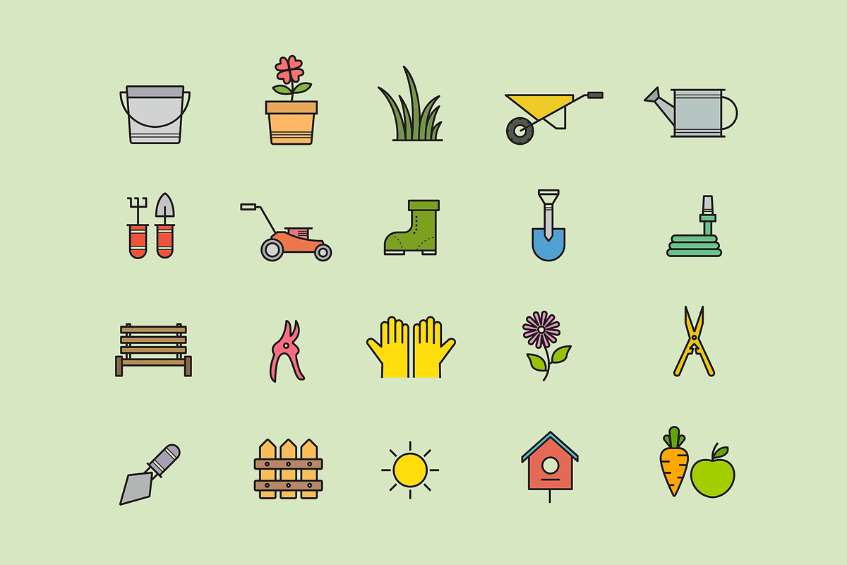 20 Gardening Icons, an Icon by Creative VIP