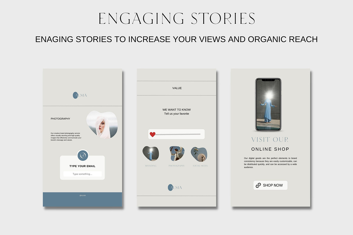 ALMA Aesthetic Canva Templates, a Social Media Template by Studio Suvelle (Photo 5 of 12)