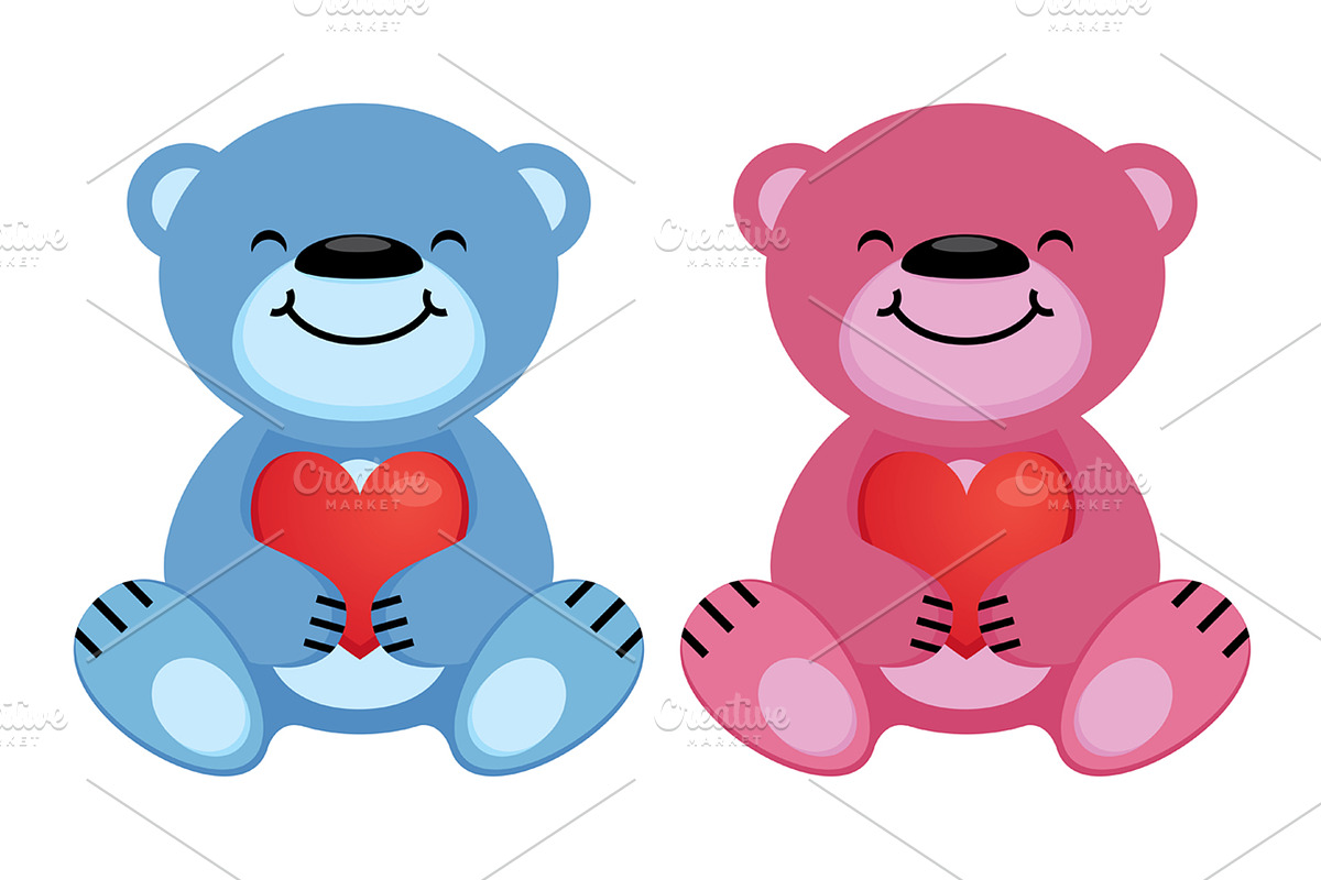 Teddy bear with heart., an Animal Illustration by Julia's illustrations