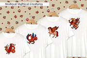 Medieval Mythical Creatures, a Pattern Graphic by Elen-Lane (Thumbnail 3 of 9)