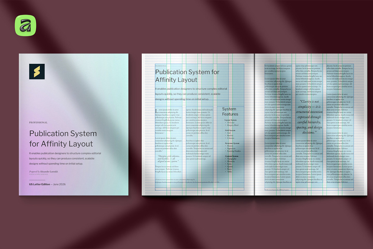 Letter Publication System · Affinity, a Magazine Template by Sasha Lantukh (Photo 2 of 11)