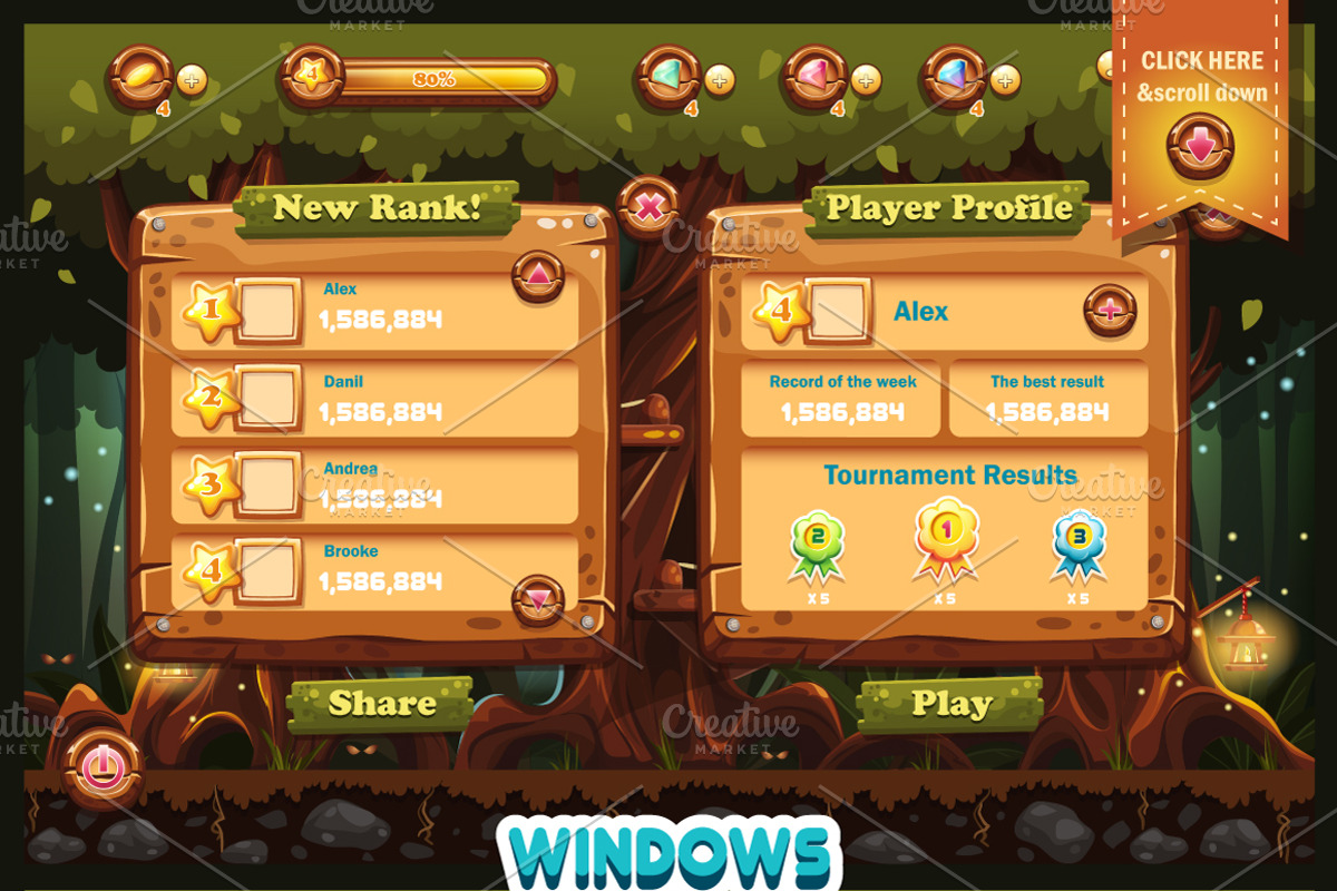 Magical Forest GUI, an Illustration by Nearbirds