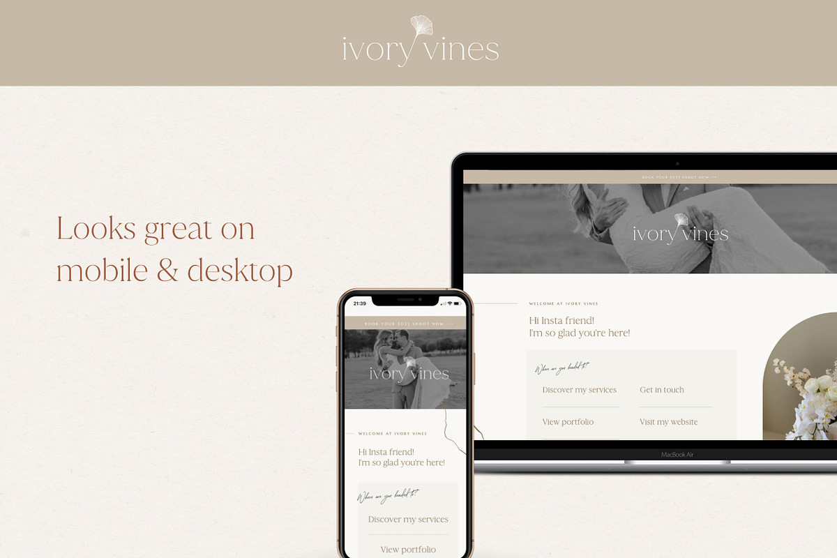Neutral Showit Instagram Link in Bio, a Landing Page Template by Wonderlik Webdesign (Photo 2 of 6)