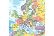 Vector World Map - Large&Detailed, a Decorative Illustration by PorcuPen Works (Thumbnail 5 of 9)