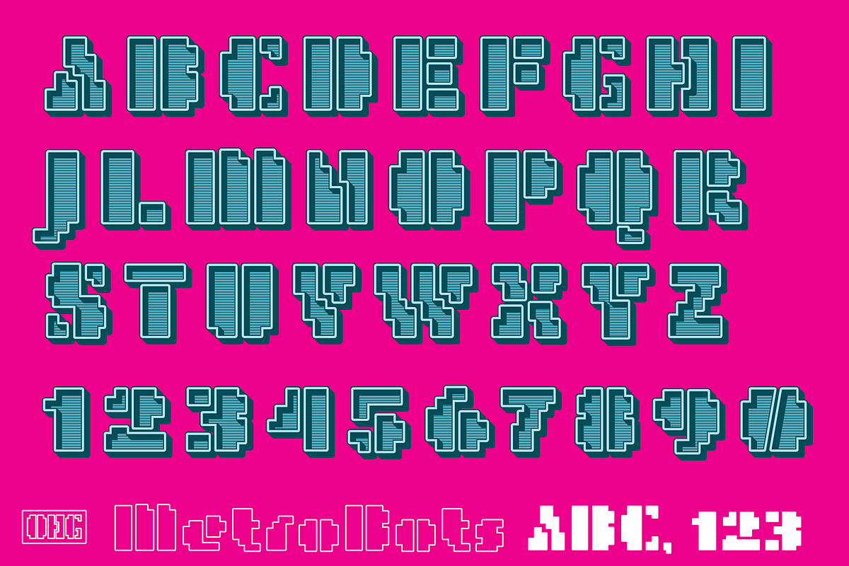 MetroBots Chrome, a Font by Our House Graphics Inc. (Photo 12 of 16)