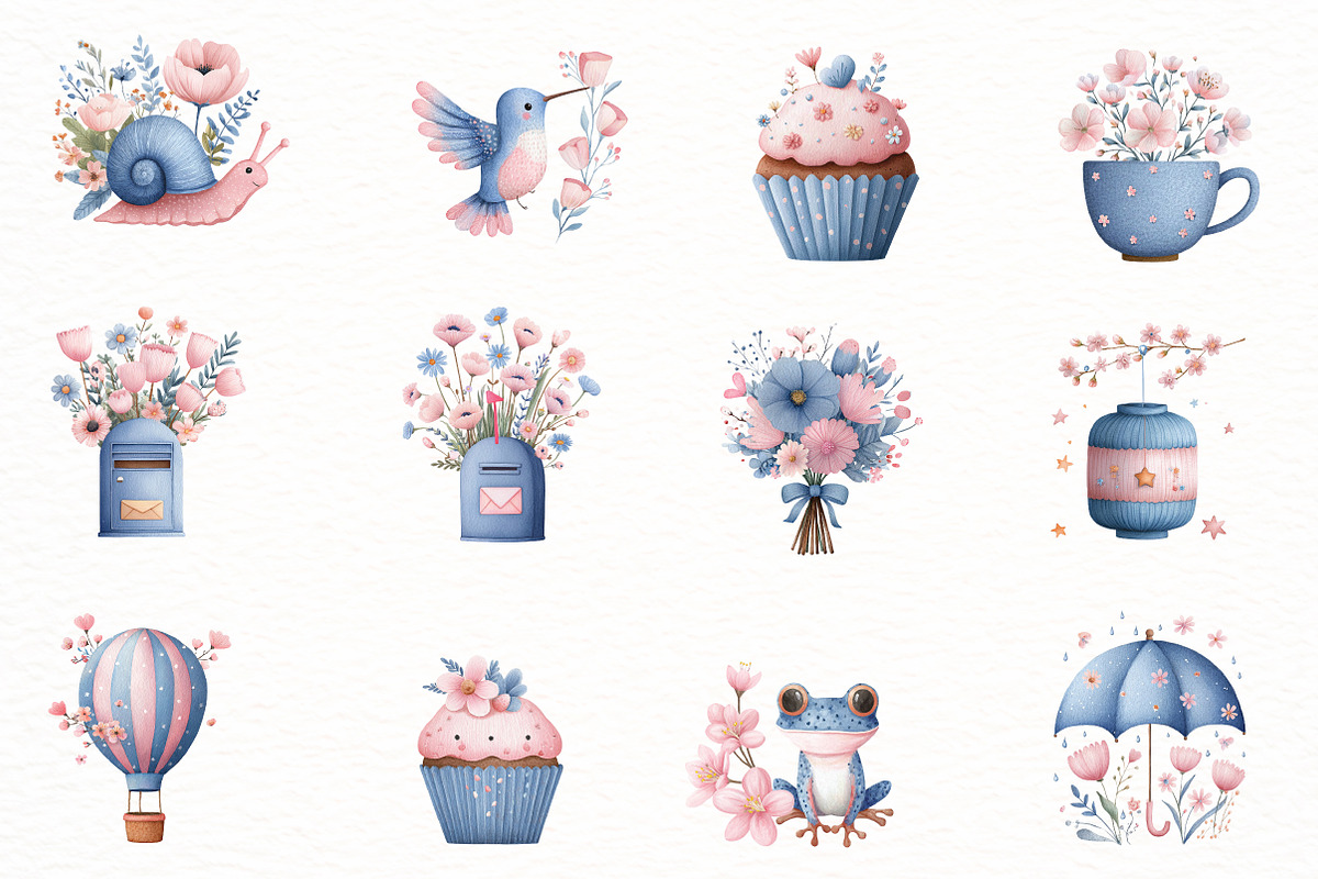 Whimsical purple Spring Clipart, an Illustration by Designworld (Photo 4 of 8)