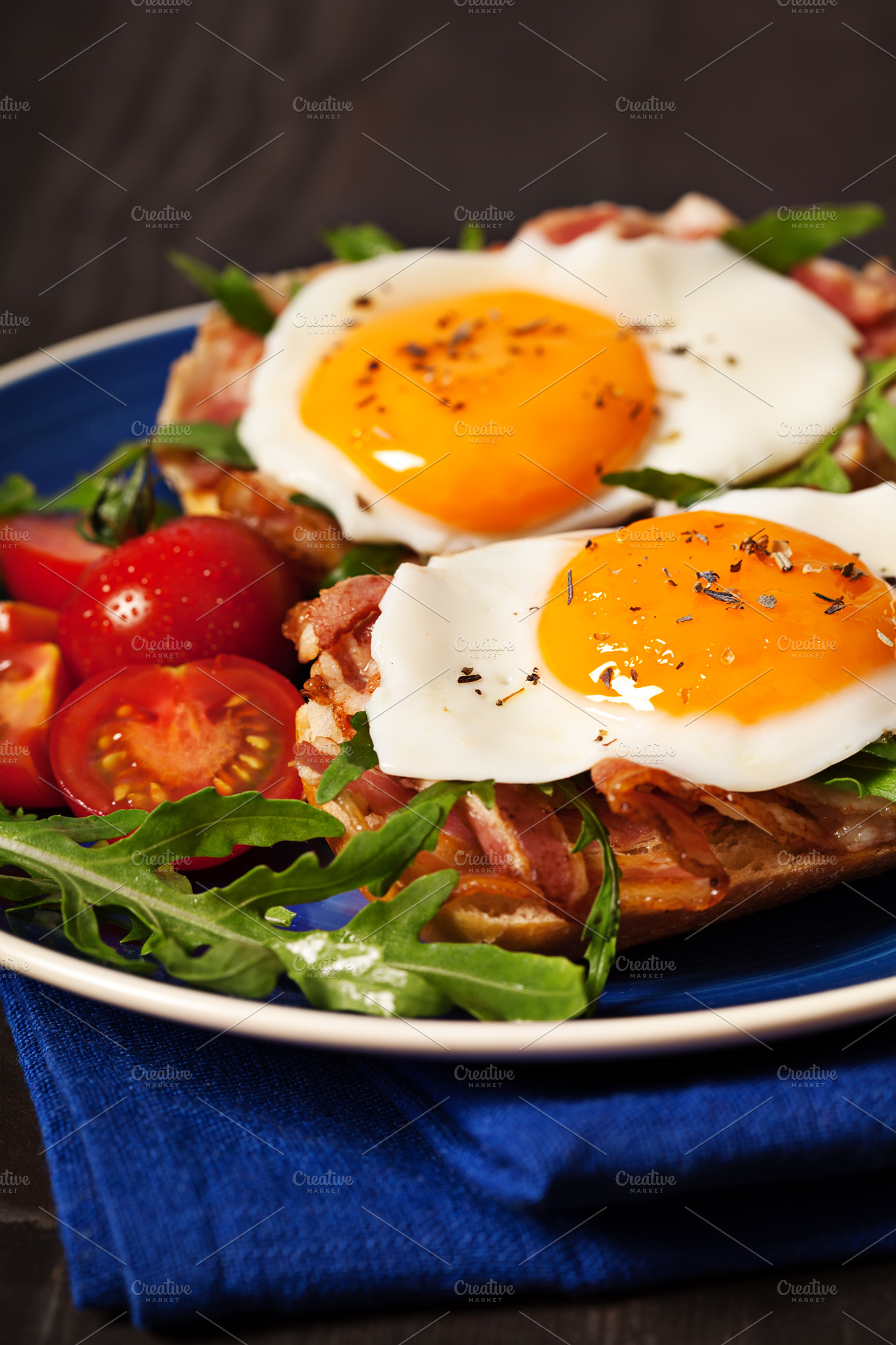 Fried Egg Sandwich Breakfast Meal Featuring Bacon Bread And Breakfast