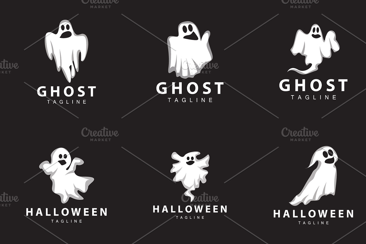 Spooky Ghost Logo, Simple Halloween, a Branding & Logo Template by Maylianaw28