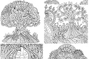 20 Trees and leaves coloring pages, an Illustration by Somjai King (Thumbnail 2 of 6)