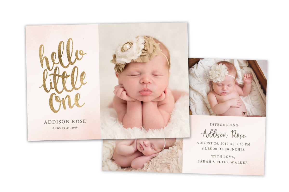 Birth Announcement Template CB128, a Card Template by OtoStudio