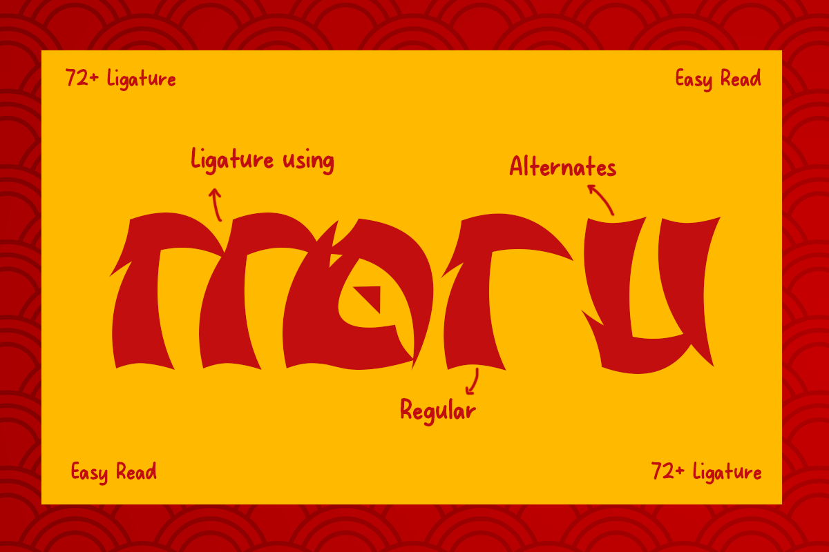 Jingjou - Chinese Display Typeface, a Handwritten Font by Pandeka Studio (Photo 3 of 9)
