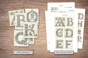 Vintage Alphabet Letters Clipart