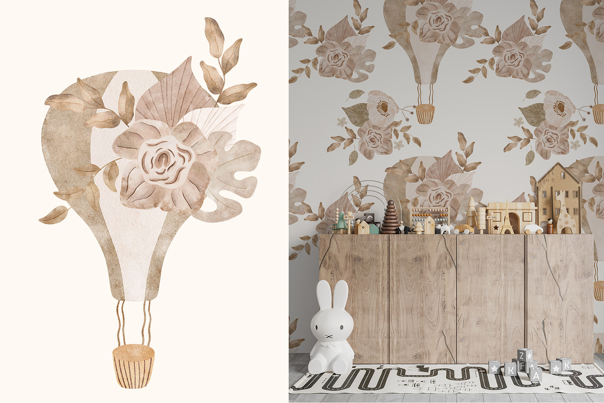 Watercolor Boho Baby Nursery Set, an Animal Illustration by Pati Paints (Photo 3 of 15)