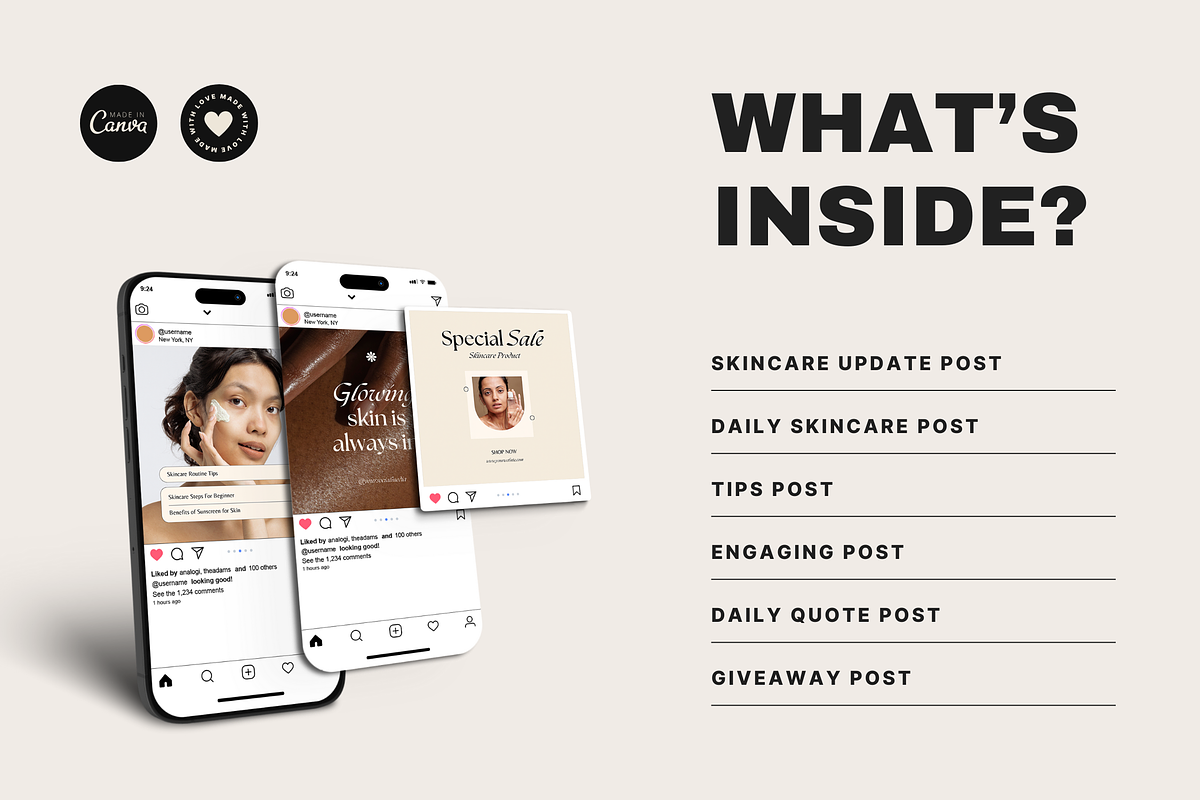 120 Skincare Instagram Template, a Social Media Template by Branding Victory STD (Photo 2 of 10)