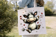 Watercolor Spring Cow Clipart Bundle, an Illustration by Canvas Craft (Thumbnail 7 of 7)
