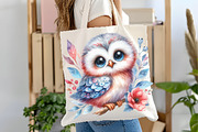 Boho Owl Sublimation Clipart, an Illustration by Watercolor design (Thumbnail 3 of 5)