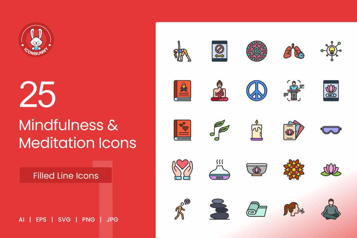 Mindfulness & Meditation Filled Line, an Icon by IconBunny (Photo 1 of 2)